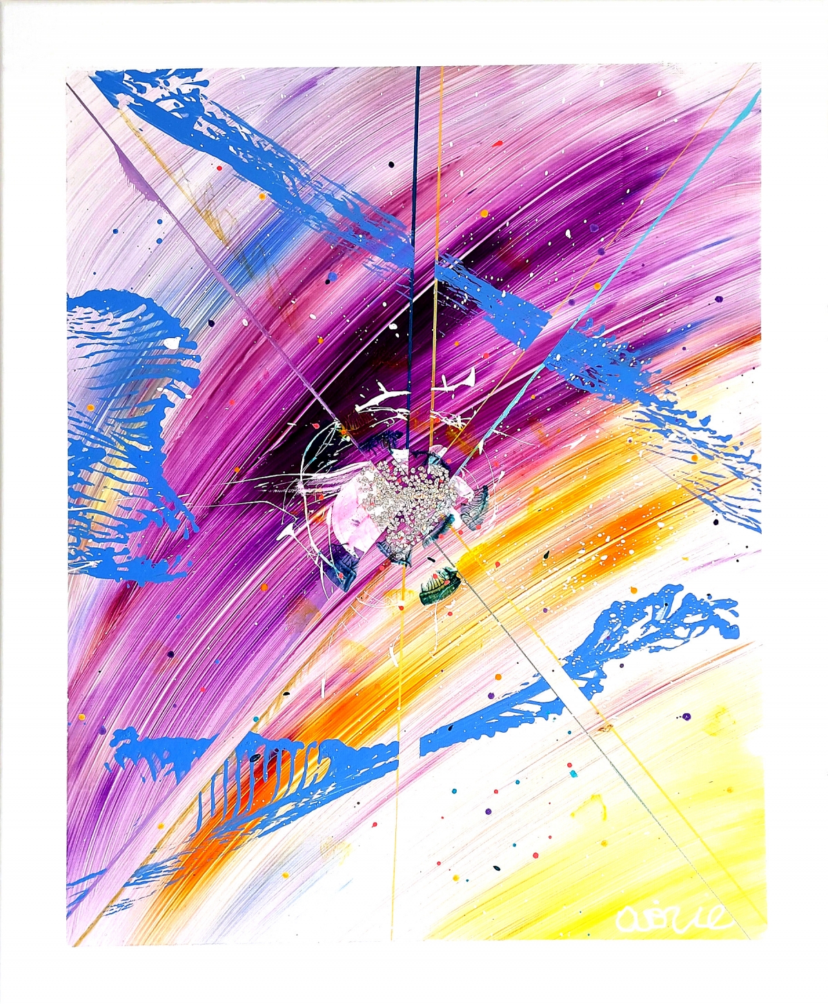 COEUR QUI COGNE ACHAT TABLEAU PEINTRE ABSTRAIT SPIRITUEL : AORIE
